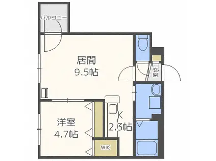 サンステージ前田110(1LDK/2階)の間取り写真