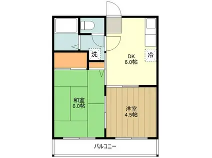 エステートピアポニー(2DK/2階)の間取り写真