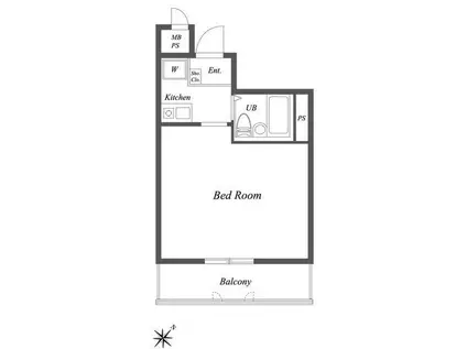 ブルーノコート蒲田(ワンルーム/4階)の間取り写真