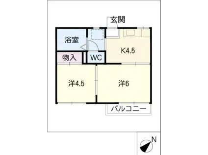 ラ・ピエール川名(2K/1階)の間取り写真