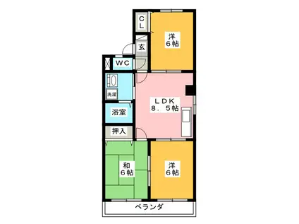 ジ・ラソーレ(3LDK/3階)の間取り写真