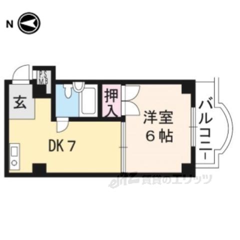 マンションエイト(1DK/5階)の間取り写真