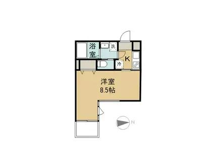 カーサ・スタジオーネ原町(1K/6階)の間取り写真