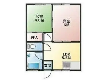 ウイング一本松(1K/3階)の間取り写真