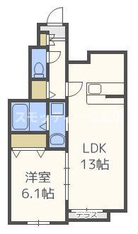 CASAあびこ道(1LDK/1階)の間取り写真