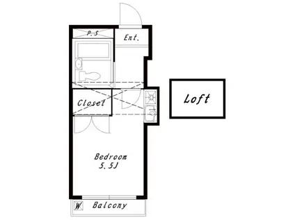 TKハイツ(1K/1階)の間取り写真