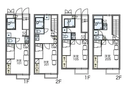 レオパレスセラピィマキ(1K/2階)の間取り写真