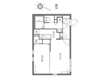 ザハウス中野坂上II(1LDK/4階)の間取り写真
