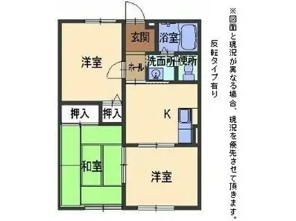 サンハイツ(3K/2階)の間取り写真