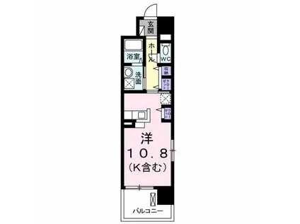 ケイマイティ(ワンルーム/5階)の間取り写真