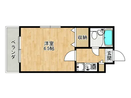 煉瓦館158(1K/2階)の間取り写真