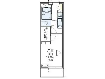 レオパレスサン グロアール(1K/2階)の間取り写真