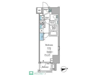 ミリアレジデンス新宿御苑(1K/12階)の間取り写真