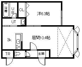 エ・ミュール(1LDK/2階)の間取り写真