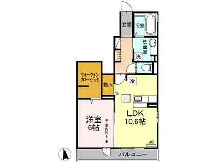 ルイティア VII(1LDK/1階)の間取り写真