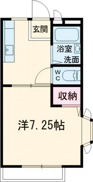 プリオールYOSHIDA B(1K/2階)の間取り写真