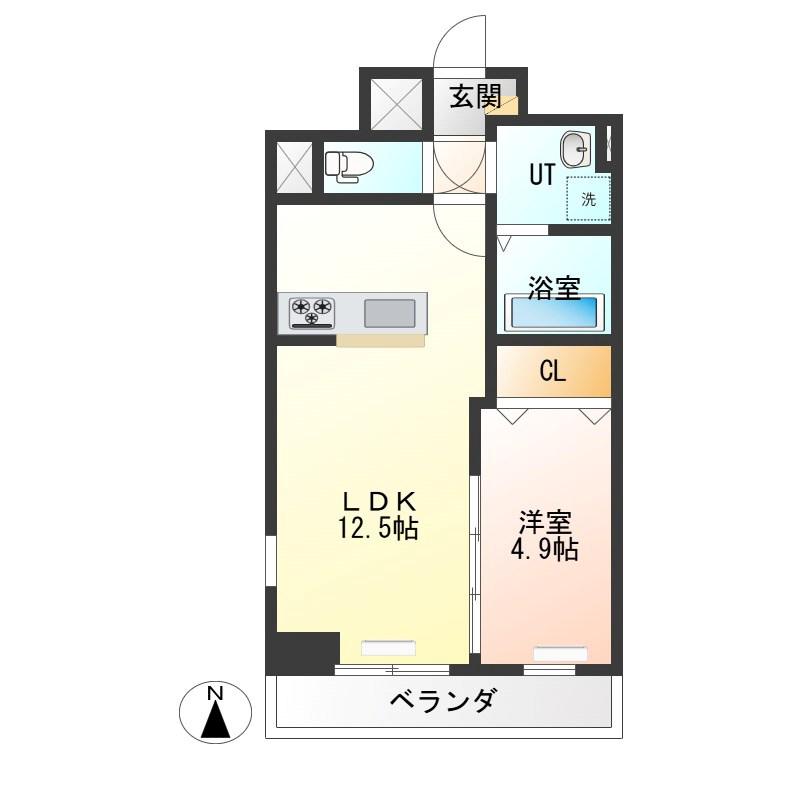 IRIC(1LDK/8階)の間取り写真