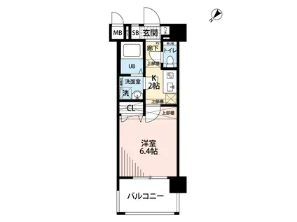 アレクサス ラ・ストラーダ(1K/6階)の間取り写真