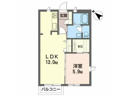 シャーメゾン粋(1LDK/2階)の間取り写真