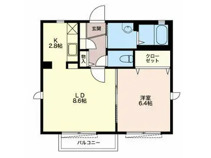 サニーハウス東端(1LDK/2階)の間取り写真