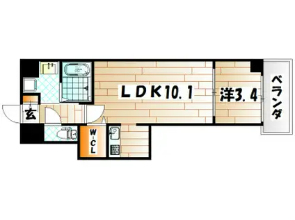 グレイスヒル(1LDK/2階)の間取り写真