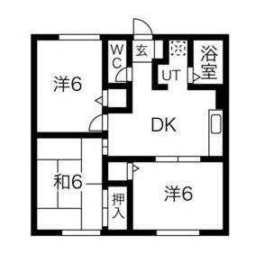 パルカーサ南京都(3DK/1階)の間取り写真