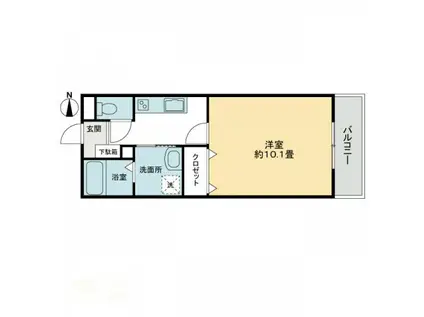 フォブール林町(1K/1階)の間取り写真