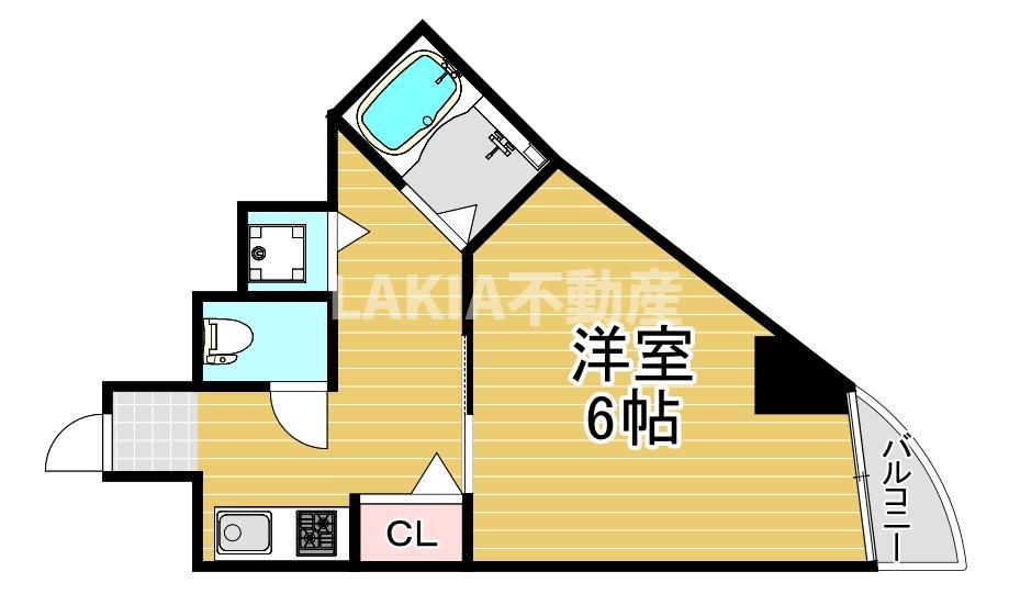 ラナップスクエア新福島(1K/2階)の間取り写真