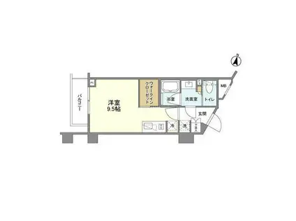 プレジリア柿の木坂(ワンルーム/1階)の間取り写真