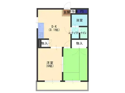 コースト須磨浦(2DK/3階)の間取り写真