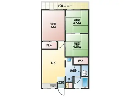 ハイツヤコウ(3DK/2階)の間取り写真