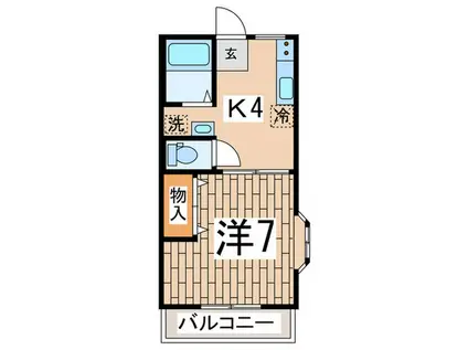 メゾン・ド・エリーナ(1K/2階)の間取り写真