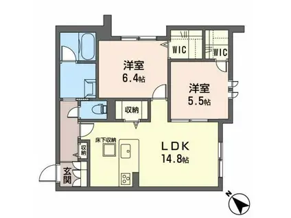 メゾン ド ユミール(2LDK/1階)の間取り写真