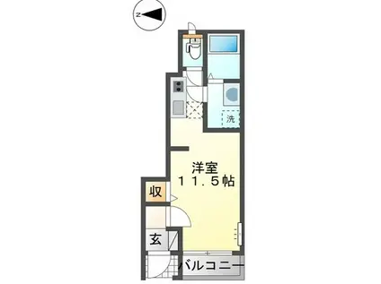 CASA美輪II(ワンルーム/1階)の間取り写真