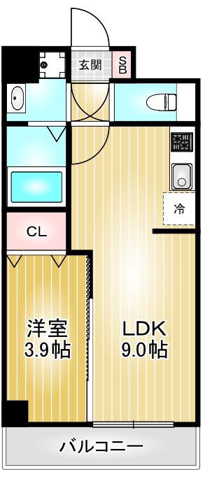 アドバンス名古屋アウリィ(1LDK/4階)の間取り写真