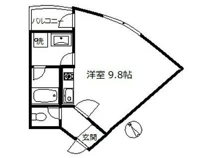 ブラッドメアリーフォート(ワンルーム/1階)の間取り写真