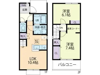 SUMIヴェール(2LDK/1階)の間取り写真