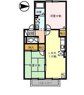 ハイツK(2LDK/2階)の間取り写真
