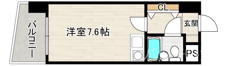 ステイタスマンション博多駅前(ワンルーム/7階)の間取り写真
