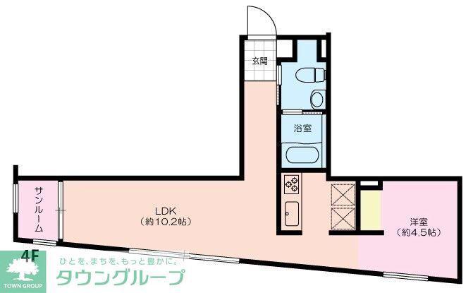 モンクレ桜新町(1LDK/2階)の間取り写真
