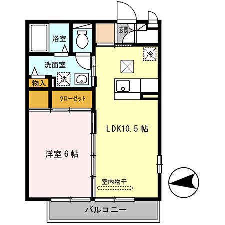 セジュール離宮(1LDK/1階)の間取り写真
