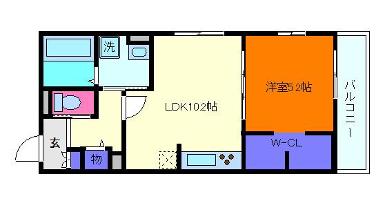 BENE OKAMOTO(1LDK/2階)の間取り写真