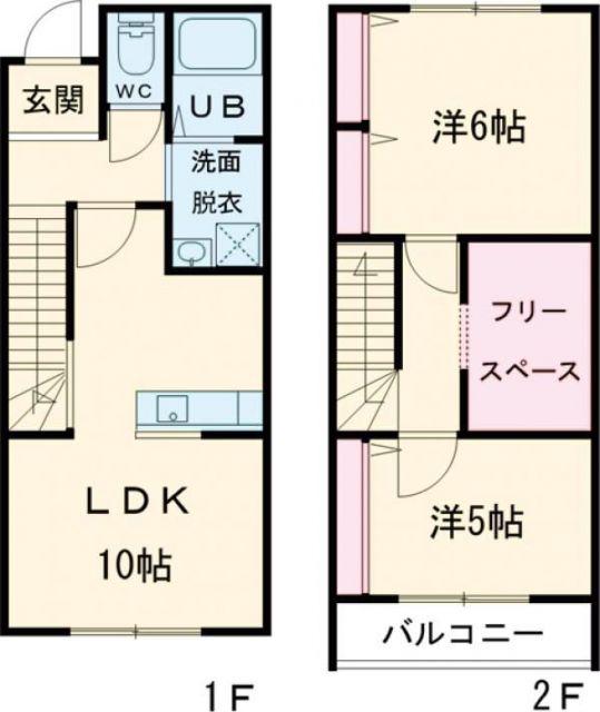 カーサ・ソラーナB(2SLDK/1階)の間取り写真