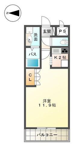 サニーインプレス(1K/1階)の間取り写真