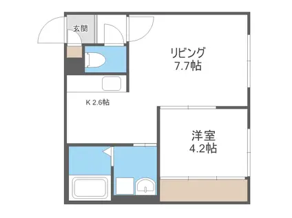 JB千歳II(1LDK/3階)の間取り写真