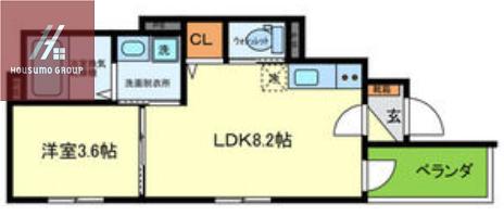 YUMAISON ウエスト(1LDK/3階)の間取り写真