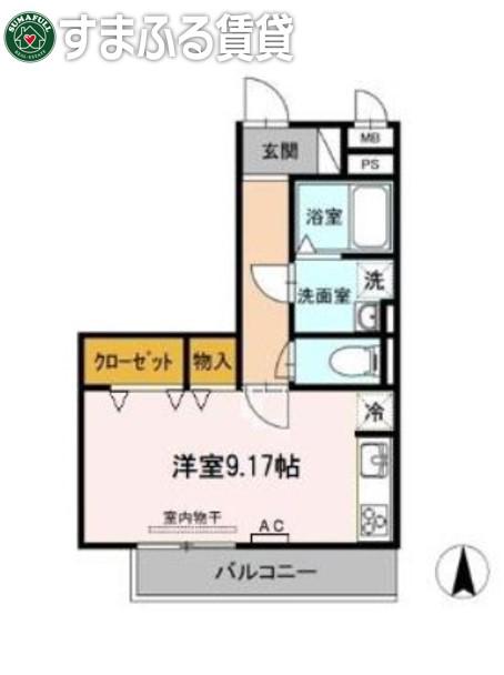 コンフォース大山(ワンルーム/1階)の間取り写真