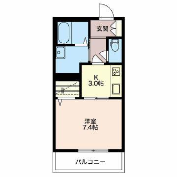 イルマーレ・チェレステ(1K/1階)の間取り写真
