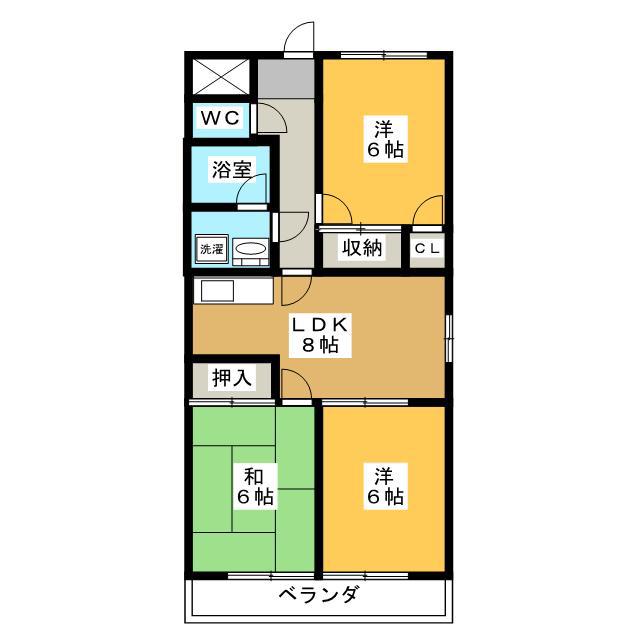 ミリアーゼ蘇原(3LDK/3階)の間取り写真