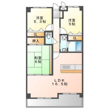 アビタシオン橋本II(3LDK/2階)の間取り写真